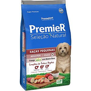 Ração Premier Pet Seleção Natural Cães Adultos Raças Pequenas Frango Korin com Batata Doce