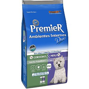 Ração Premier Pet DUO Ambientes Internos Cães Adultos Cordeiro e Peru