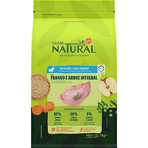 Ração Guabi Natural Frango e Arroz Integral para Cães Filhotes Raças Mini e Pequena