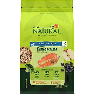Ração Guabi Natural Salmão e Cevada para Cães Adultos Raças Mini e Pequena