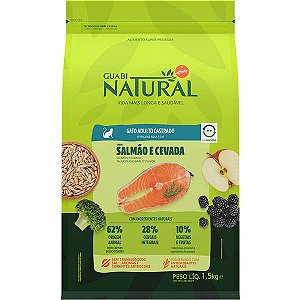 Ração Guabi Natural Salmão e Cevada para Gatos Adultos Castrados