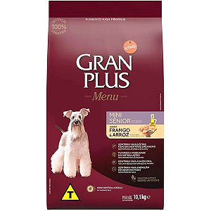 Ração GranPlus Menu Frango e Arroz para Cães Sênior Mini