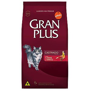 Ração Affinity PetCare Gran Plus Carne e Arroz para Gatos Castrados