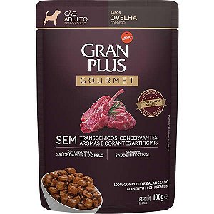 Ração Úmida Gran Plus Gourmet Sachê Ovelha para Cães Adultos 100g