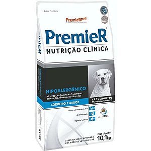 Ração Premier Nutrição Clínica Hipoalergênico Cordeiro e Arroz para Cães Adultos Médio e Grande Porte