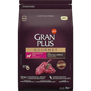 Ração GranPlus Gourmet Ovelha & Arroz para Cães Adultos Raças Mini