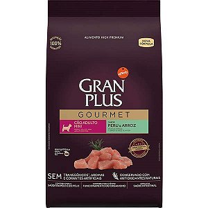 Ração Gran Plus Gourmet Peru & Arroz para Cães Adultos Raças Mini
