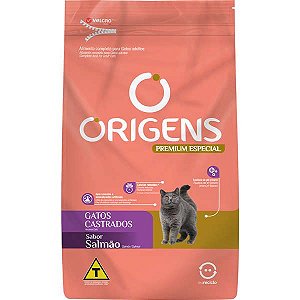 Ração Origens Premium Especial Salmão Gatos Castrados