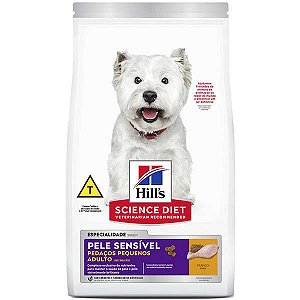 Ração Hills Pedaços Pequenos Pele Sensível para Cães Adultos