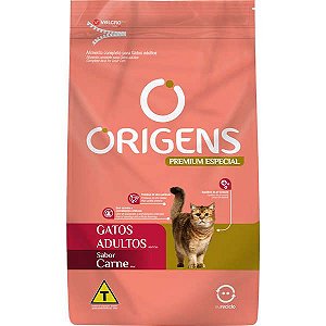Ração Origens Premium Especial Carne Gatos Adultos
