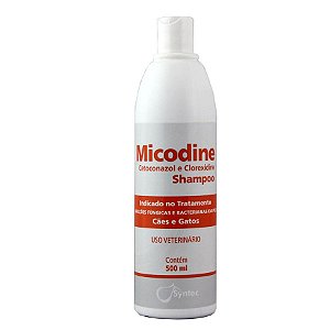 Micodine Shampoo Syntec Cetoconazol e Clorexidine Cães e Gatos 500ml