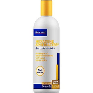 Shampoo Dermatológico Virbac Hexadene Spherulites para Cães e Gatos 250ml