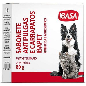 Sabonete Antipulgas Ibasa Para Cães E Gatos 80g