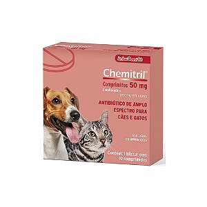 Chemitril Para Cães E Gatos 10 Comprimidos 50mg