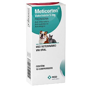 Anti-inflamatório Msd Meticorten Vet De 10 Comprimidos - 5 Mg