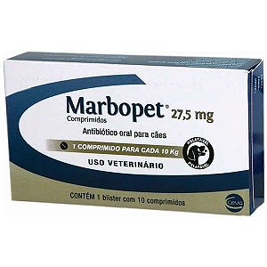 Antibiótico Ceva Marbopet 27,5 mg - 10 Comprimidos