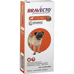 Antipulgas e Carrapatos MSD Bravecto para Cães de 4,5 a 10 Kg 250mg