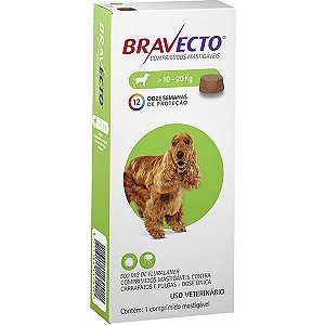 Antipulgas e Carrapatos MSD Bravecto para Cães de 10 a 20 Kg 500mg