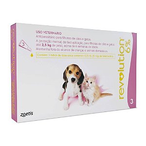 Antipulgas e Carrapatos Zoetis Revolution 6% Cães e Gatos de até 2,5Kg 15mg