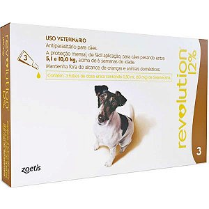 Antipulgas e Carrapatos Zoetis Revolution 12% para Cães de 5 a 10Kg 60mg