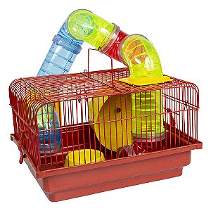 Gaiola para Hamster Brasileirinha Tubo Luxo Vermelha