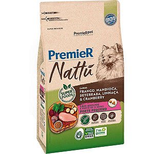 Ração PremieR Pet Nattú Mandioca para Cães Adultos de Pequeno Porte