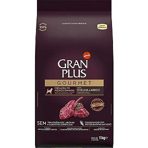 Ração Gran Plus Gourmet Ovelha & Arroz para Cães Adultos Raças Médias e Grandes