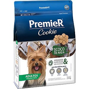 Biscoito Premier Pet Cookie Coco e Aveia para Cães Adultos Pequeno Porte 250g
