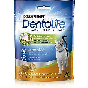 Snack Purina Dentalife para Gatos Sabor Frango 40g