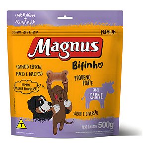 Bifinho Magnus Mastigáveis Sabor Carne para Cães Pequeno Porte 500g