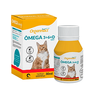 Suplemento Organnact Ômega 3+6+D Cat para Gatos 30 ml
