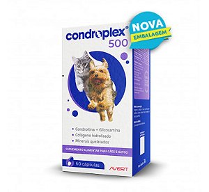 Suplemento Nutricional Condroplex 500 Avert para Cães e Gatos - 60 cápsulas