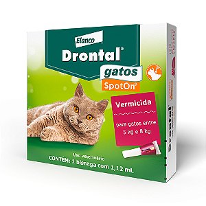 Vermífugo Drontal SpotOn 1,12 mg para Gatos