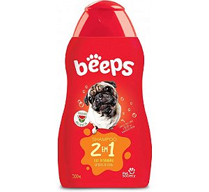 Shampoo 2 em 1 Beeps para Cães e Gatos de Pelos Curtos 500ml