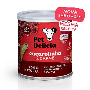 Ração Úmida Natural Pet Delícia Caçarolinha de Carne para Cães Adultos 320g
