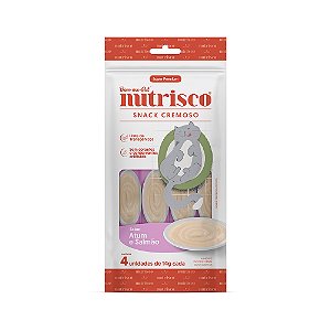 Snack Nutrisco Cremoso para Gatos Adultos Sabor Atum e Salmão 56g