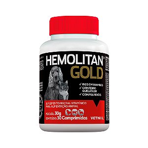 Hemolitan Pet Gold Vetnil 30g com 30 comprimidos