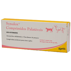 Antibiótico Zoetis Synulox 50mg para Cães 10 comprimidos