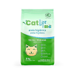 Areia Higiênica Cat Life Bio Grãos Médios para Gatos 4 Kg
