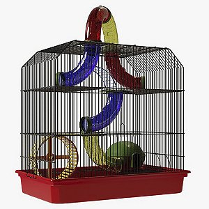 Gaiola Hamster Super Cubo Epoxi Preta