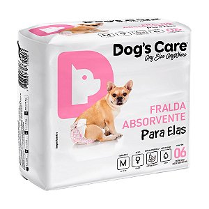 Fralda Higiênica Dogs Care Ecofralda para Cães Fêmeas 6 Unidades