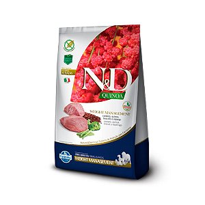Ração Farmina Quinoa N&D para Cães Weight Management sabor Cordeiro 800g