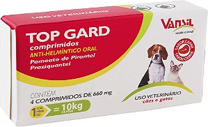 Vermífugo Vansil Top Gard - 4 Comprimidos