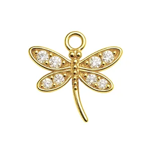 PINGENTE MINI LIBELULA ZIRCÔNIA B. OURO 18K