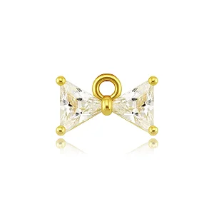 PINGENTE MINI LAÇO ZIRCÔNIA B. OURO 18K