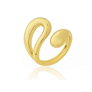 ANEL GOTA VAZADA AJUSTÁVEL B. OURO 18K