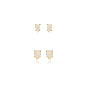 KIT BRINCO DUO GOTAS ZIRCÔNIA B. OURO 18K