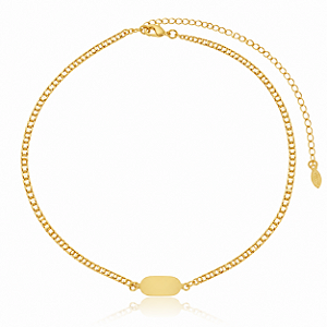 CHOKER PLAQUINHA BASIC B. OURO 18K