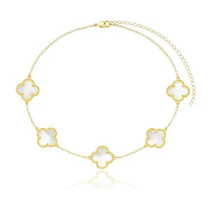 CHOKER TREVO CRISTAL 14MM B. OURO 18K