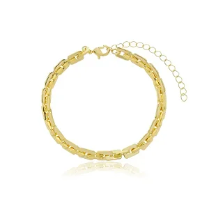 PULSEIRA ELOS RETANGULARES M B. OURO 18K